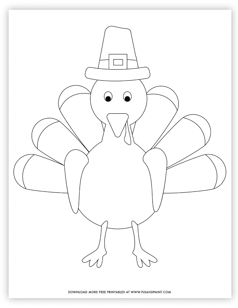Free Printable Turkey Coloring Page - Pjs And Paint with regard to Turkey Coloring Page Free Printable