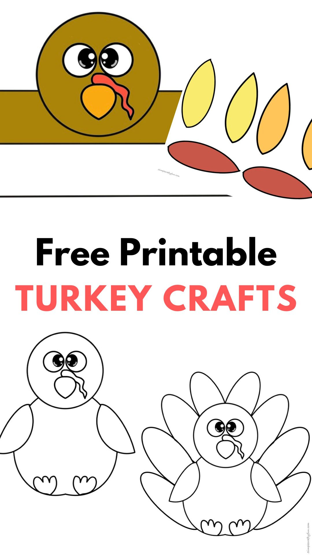 Free Printable Turkey Craft For Thanksgiving - intended for Printable Turkey Craft Template