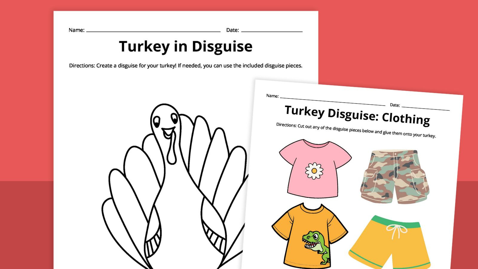 Free Printable Turkey Disguise Template Thanksgiving Activity with Template Free Printable Turkey In Disguise Printable Outfits