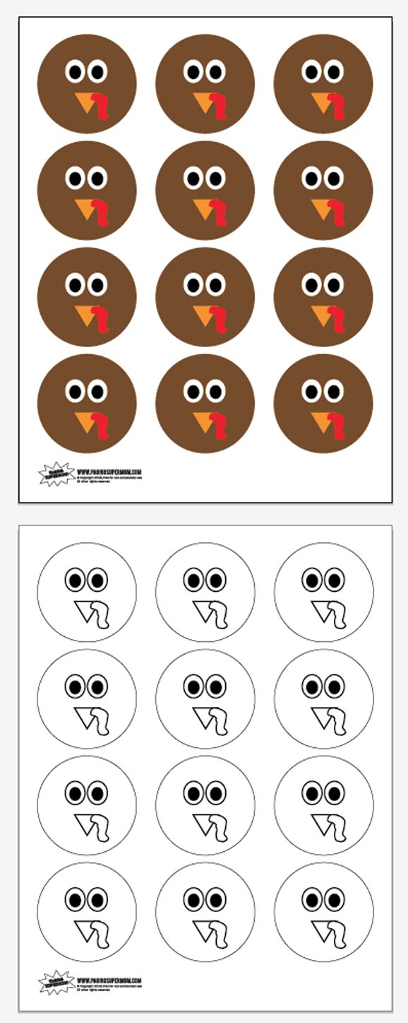 Free Printable Turkey Face Template - Paging Supermom with Free Printable Turkey Head Template