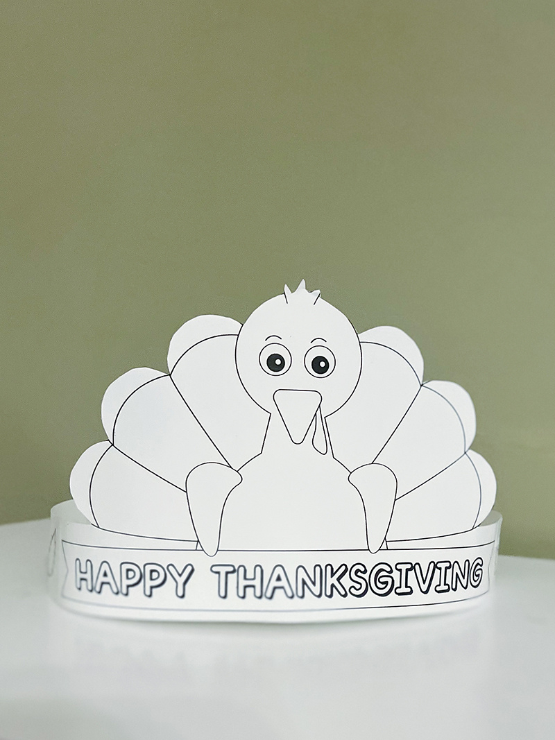 Free Printable Turkey Hat - Thanksgiving Turkey Crown in Printable Thanksgiving Hat For Preschoolers