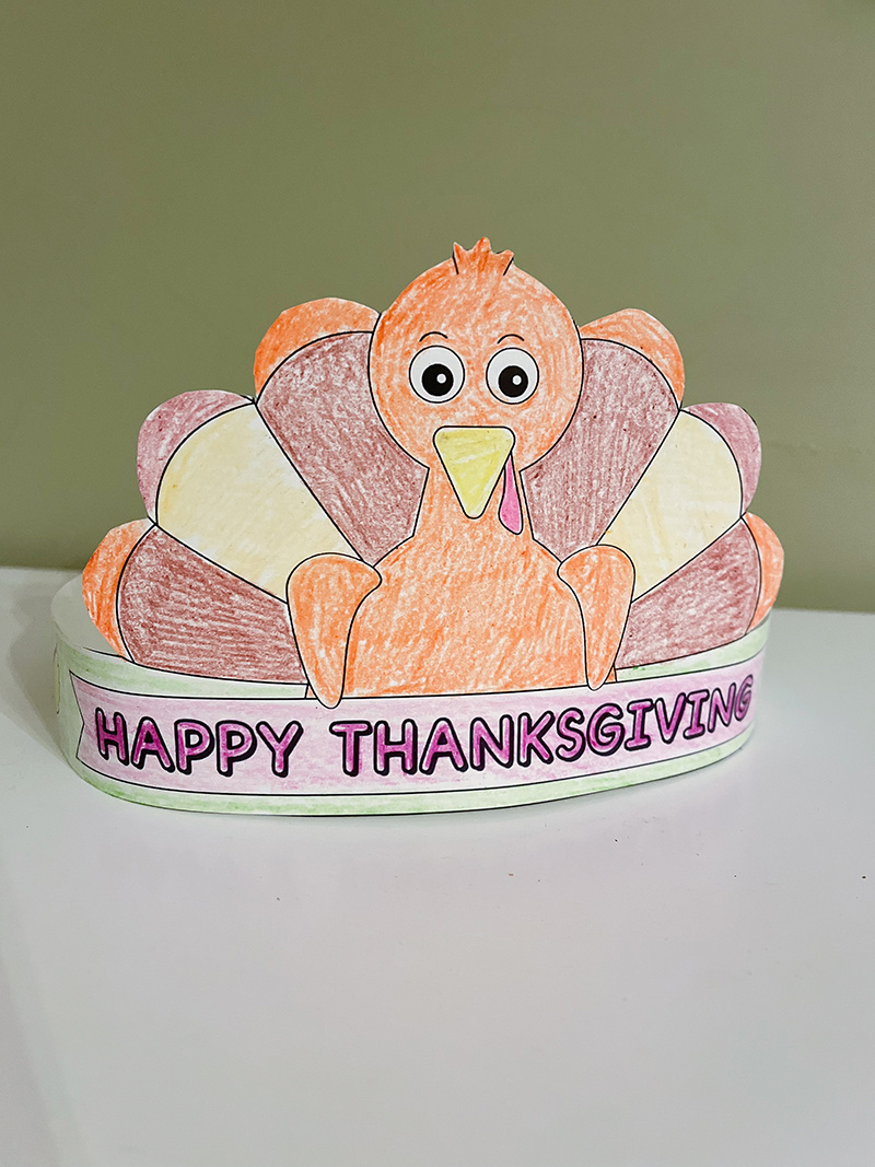 Free Printable Turkey Hat - Thanksgiving Turkey Crown regarding Printable Turkey Hat Template