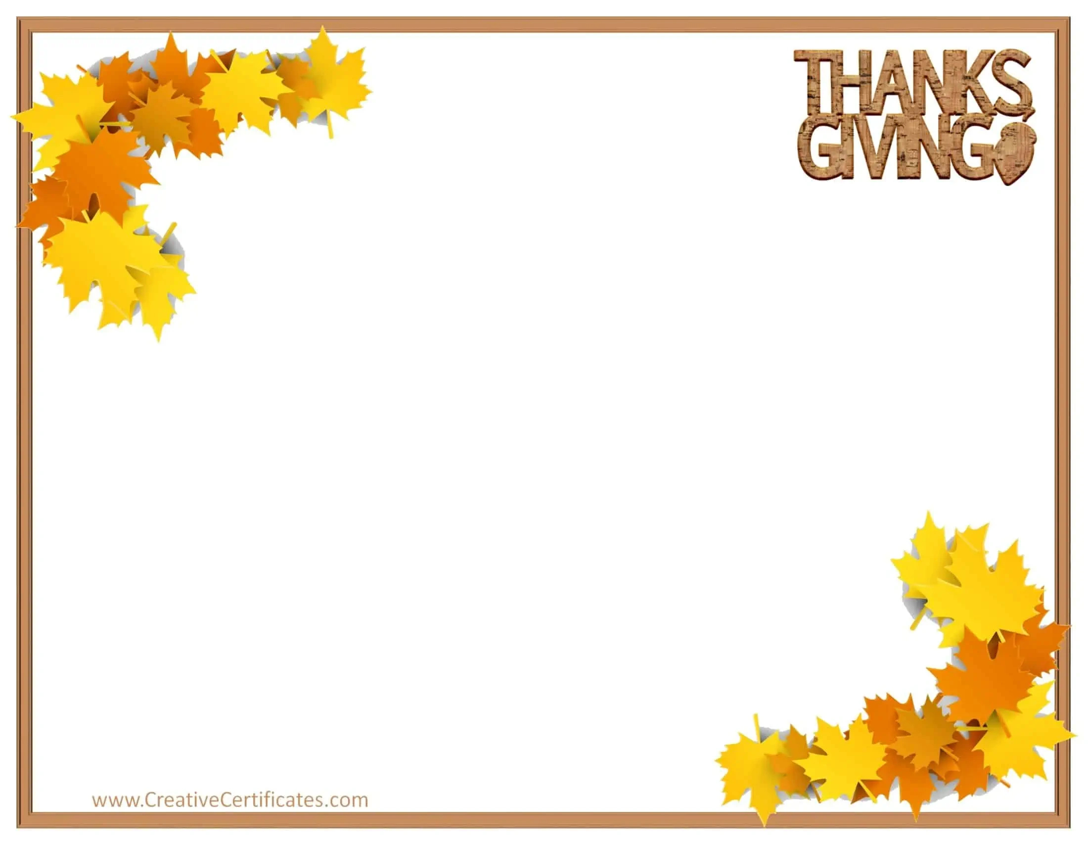 Free Thanksgiving Border Templates - Customizable &amp;amp; Printable in Printable Thanksgiving Border Paper