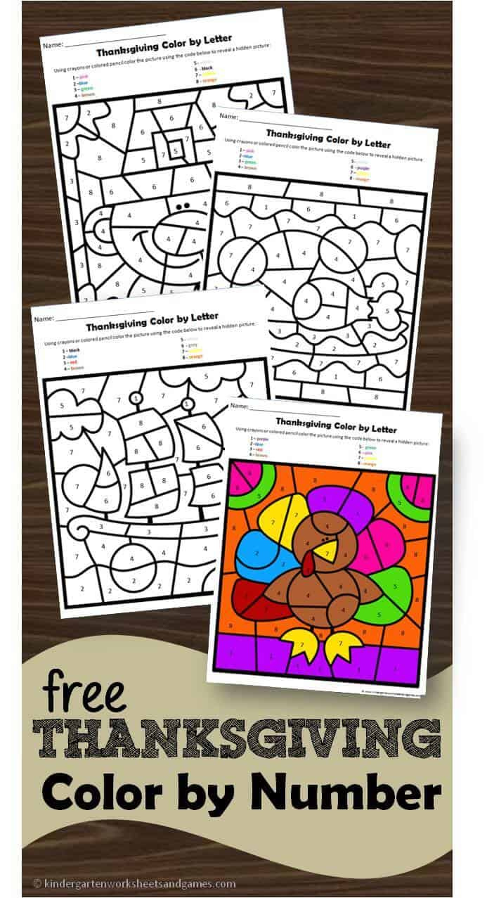 Free Thanksgiving Colornumber for Thanksgiving Color By Letter Printable Free