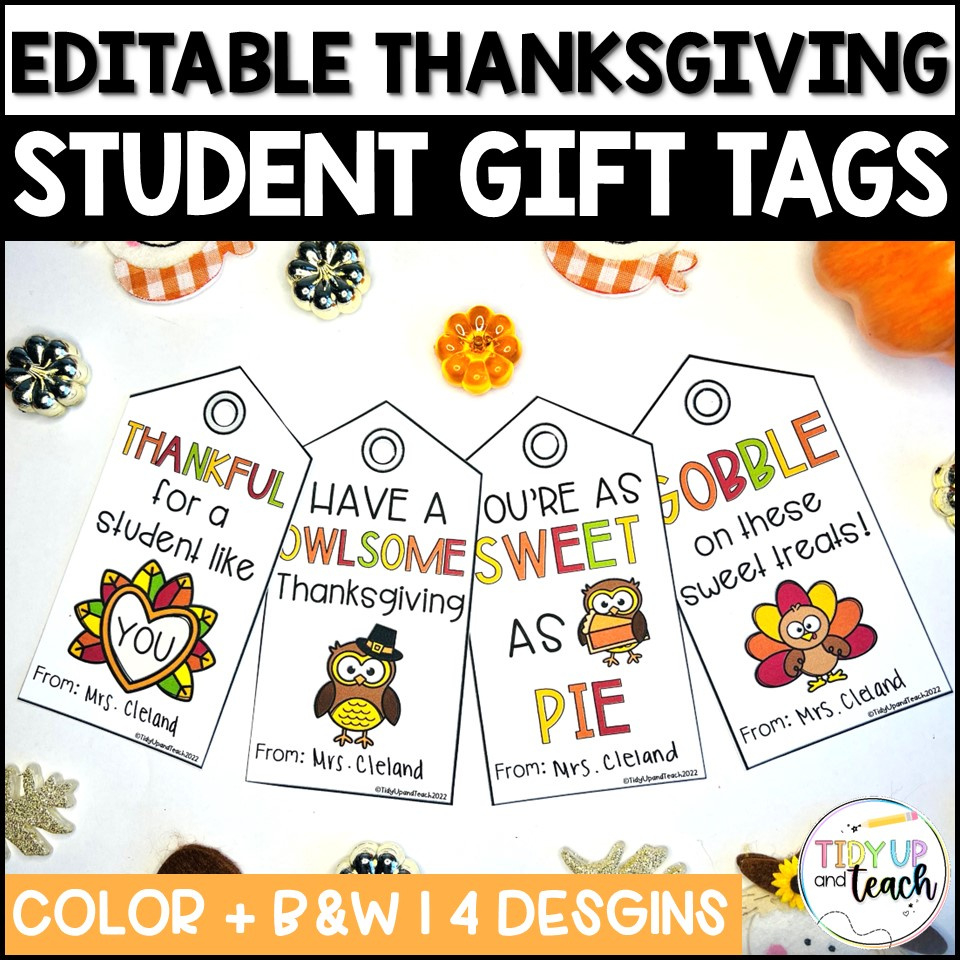 Free Thanksgiving Gift Tags | Madeteachers intended for Thanksgiving Gift Tags Free Printable