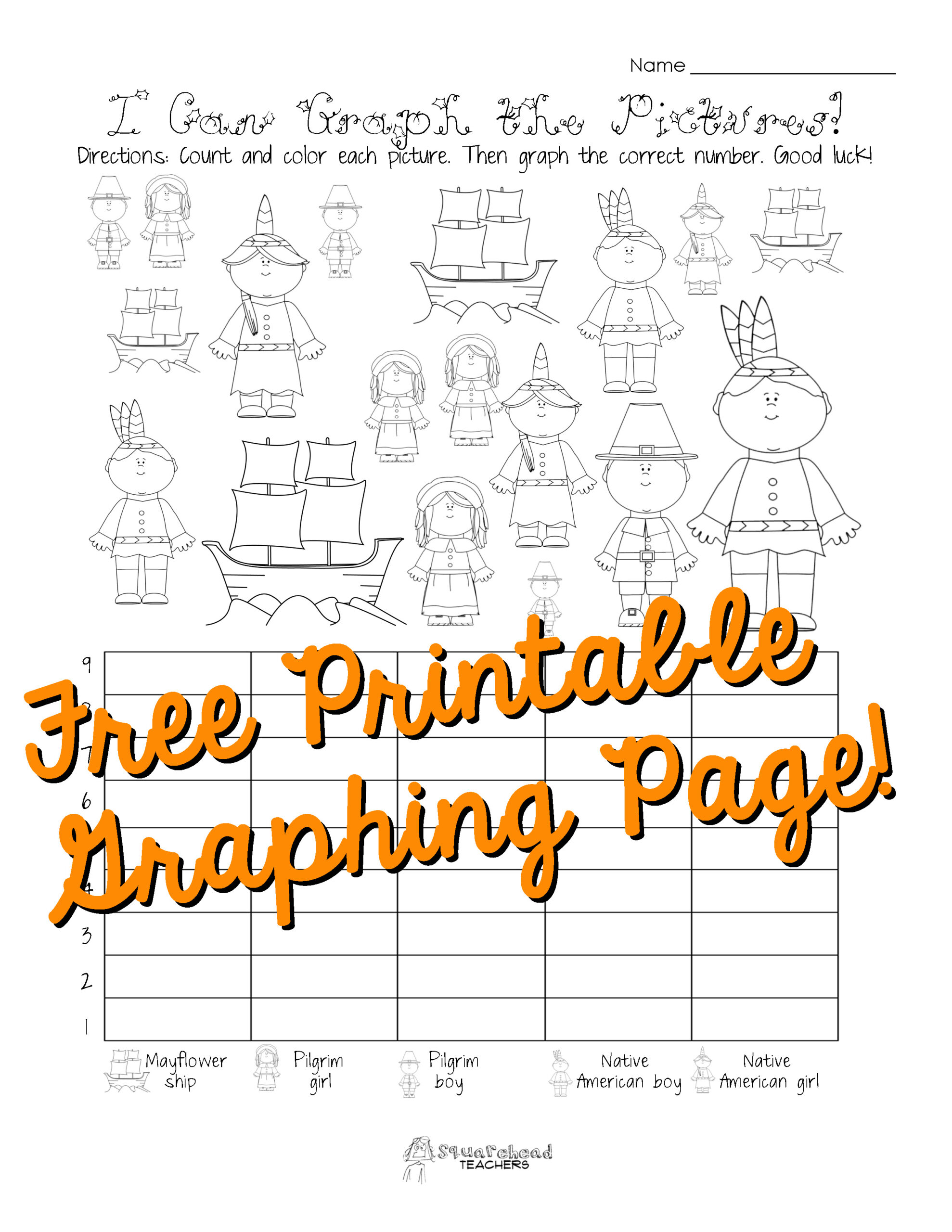 Free Thanksgiving Graphing Worksheet (Kindergarten, First Grade pertaining to Free Thanksgiving Worksheets For First Grade