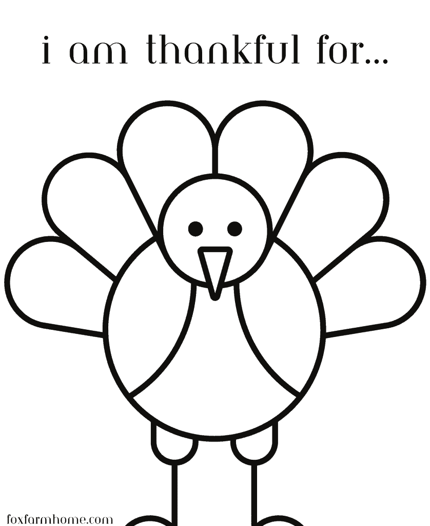 Free Thanksgiving &amp;quot;I Am Thankful For&amp;quot; Printable - Fox Farm Home in Thanksgiving Turkey I Am Thankful For Printables