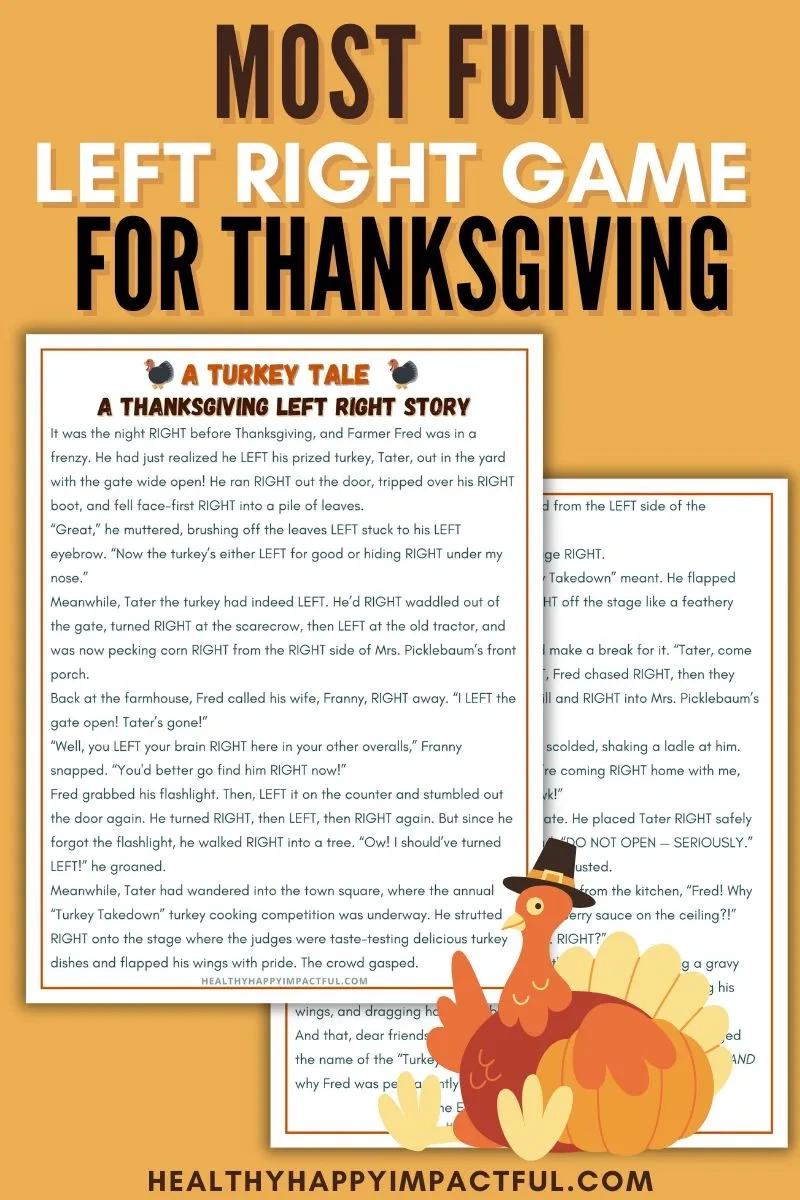 Free Thanksgiving Left Right Game Printable: A Turkey Tale throughout Thanksgiving Left Right Game Free Printable