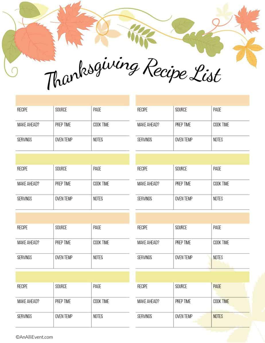 Free Thanksgiving Planner Printable - An Alli Event intended for Thanksgiving Planning Guide Printable