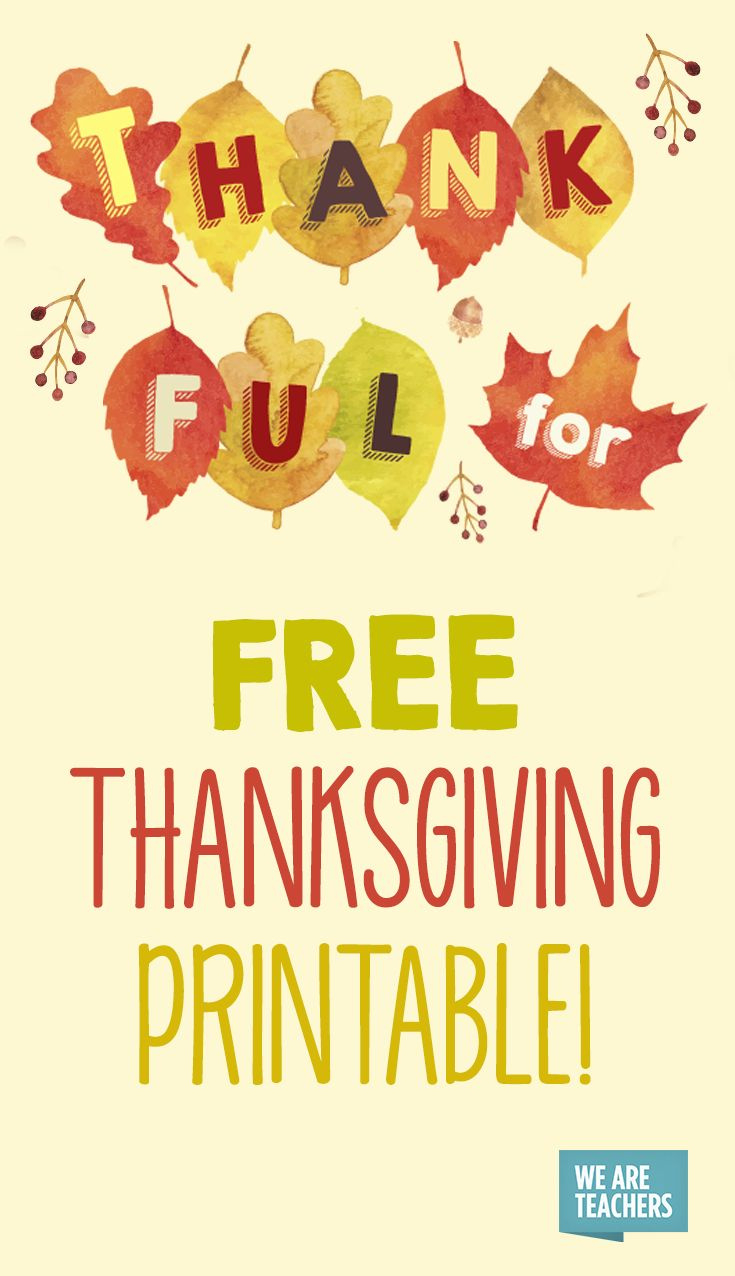 Free Thanksgiving Printable Banner For The Classroom throughout Thanksgiving Classroom Decorations Printable