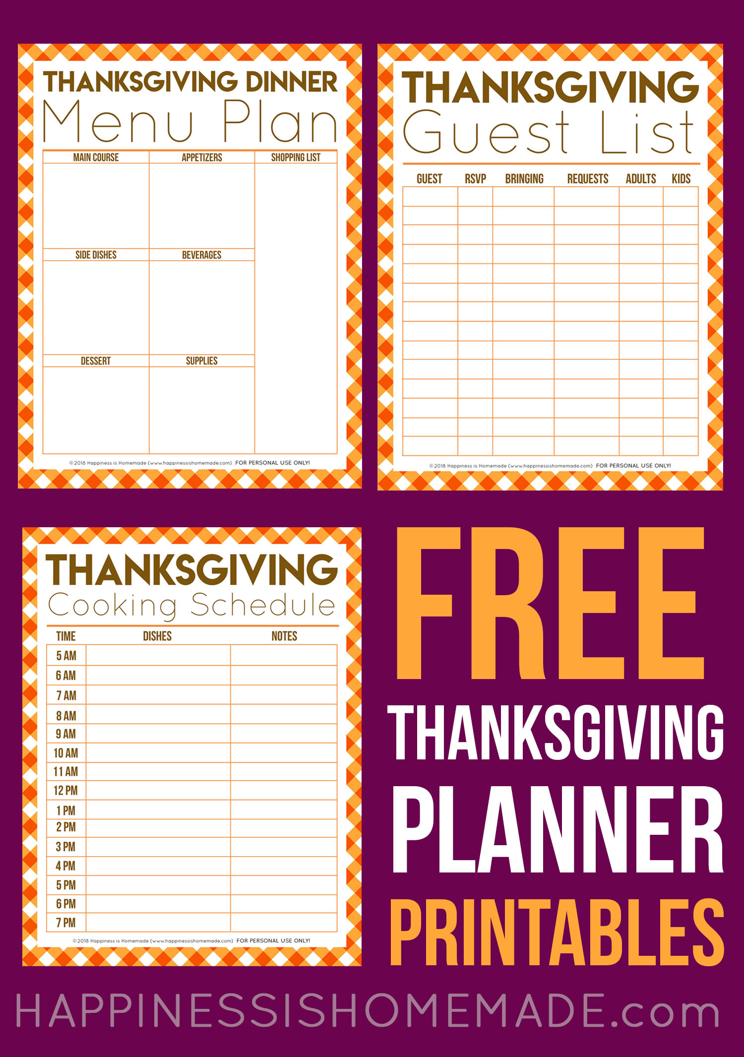Free Thanksgiving Printables - Menu Planner, Guest List, &amp;amp; More in Thanksgiving Menu Template Pinterest