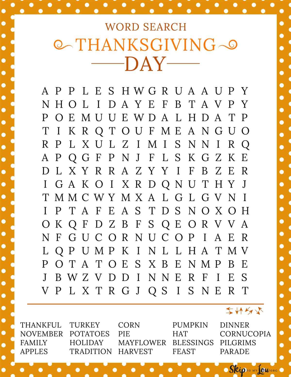 Free Thanksgiving Printables. | Skip To My Lou for Thanksgiving Games Free Printables