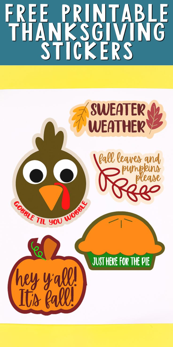 Free Thanksgiving Stickers Plus More Fall Printables regarding Thanksgiving Stickers Printable Free