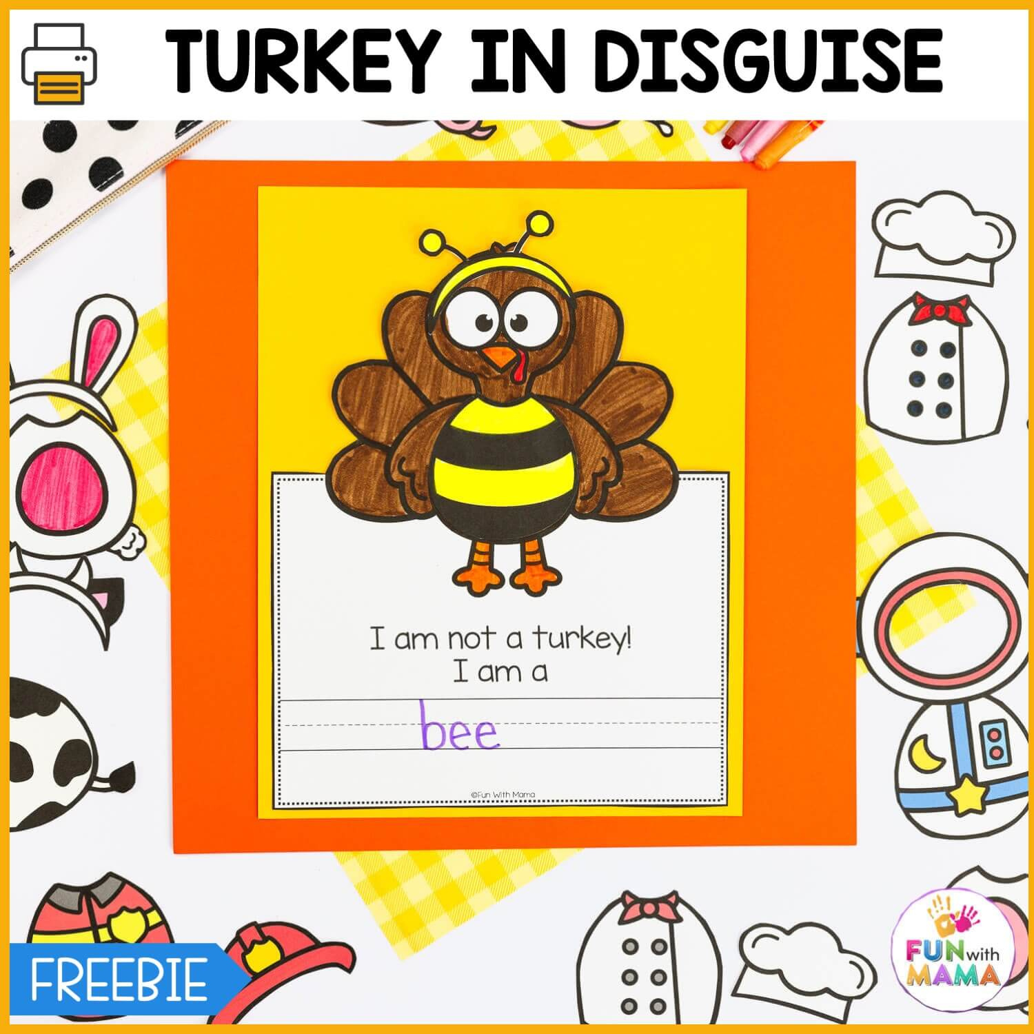 Free Turkey In Disguise Project Template within Template Turkey In Disguise Printable Outfits