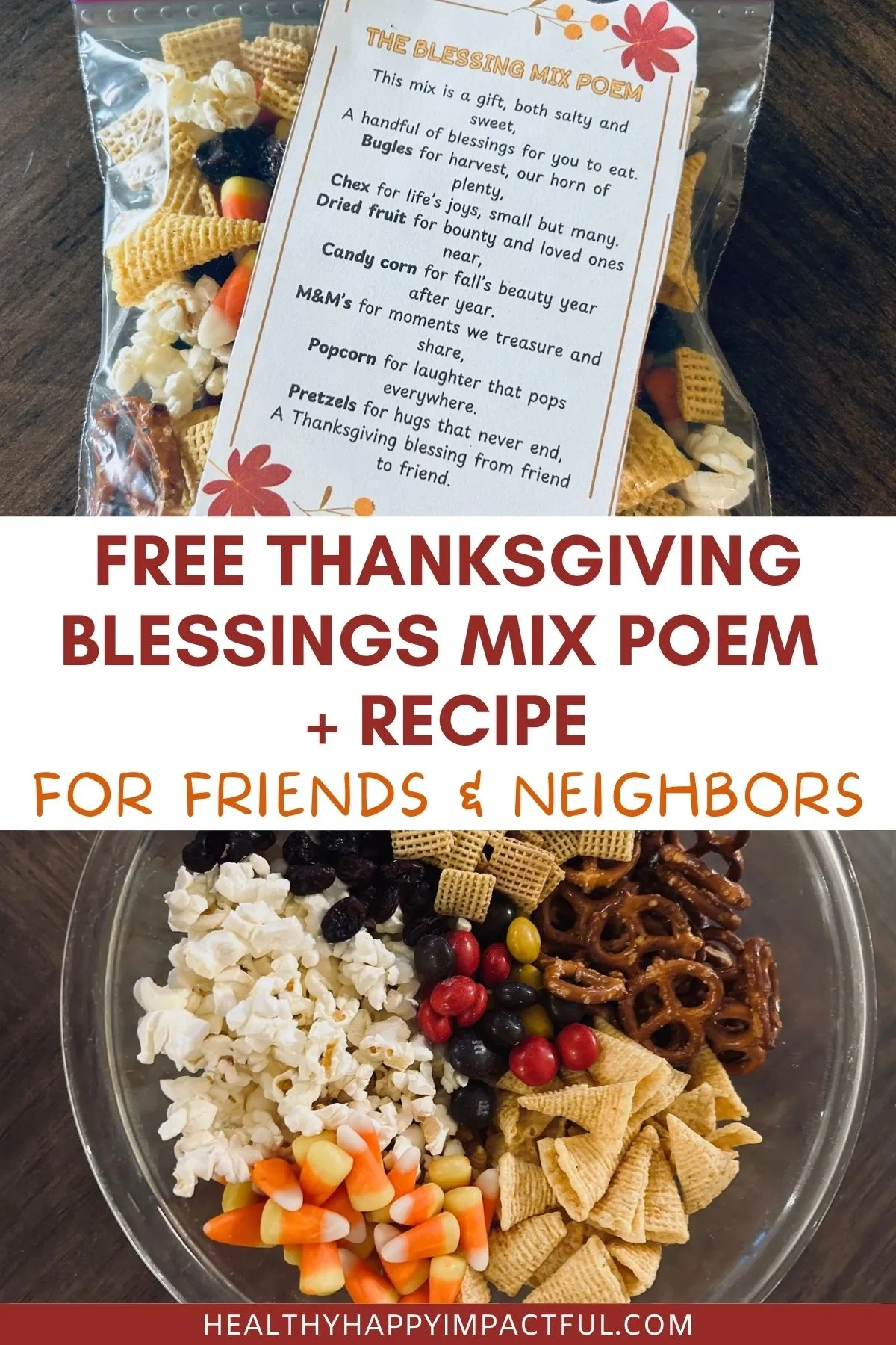 Fun Thanksgiving Blessing Mix Recipe For Neighbors And Friends with regard to Thanksgiving Blessing Mix Poem