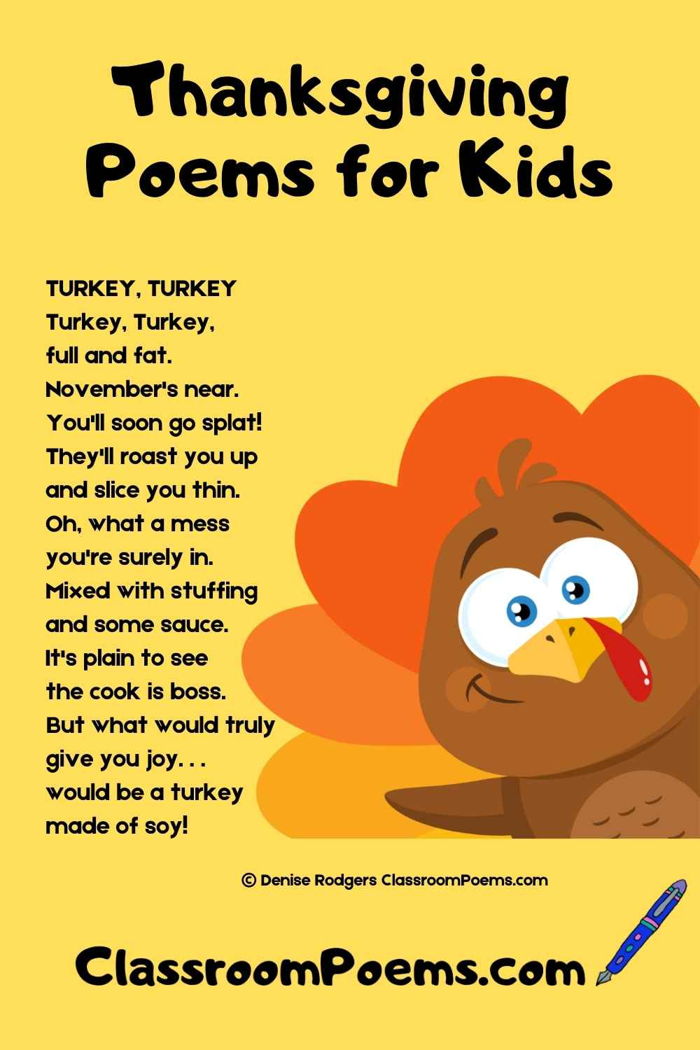 Funny Thanksgiving Poems in Thanksgiving Kids Poem