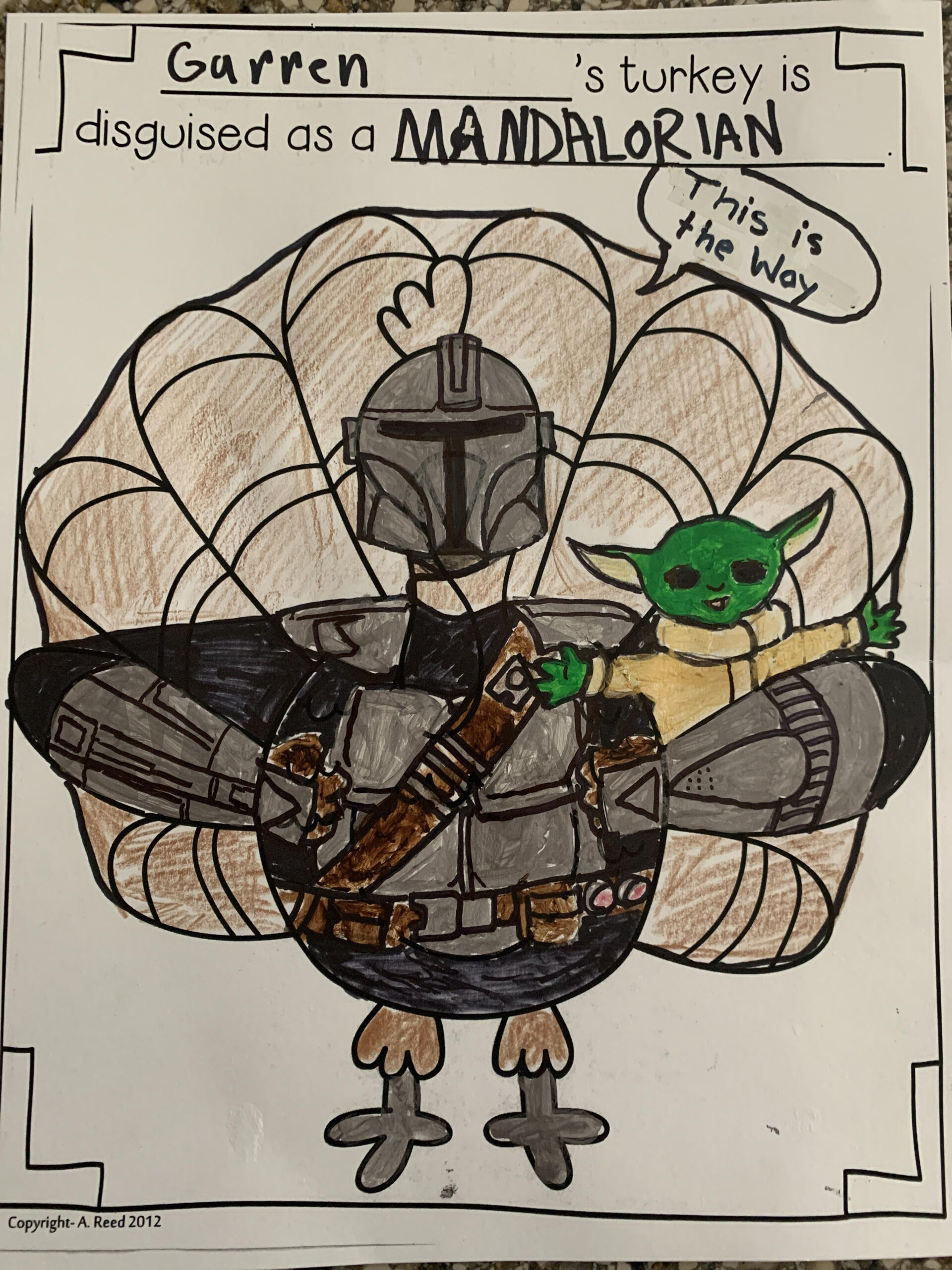 Got A Little Carried Away With My Son&amp;#039;S “Disguise Your Turkey with Turkey In Disguise Yoda