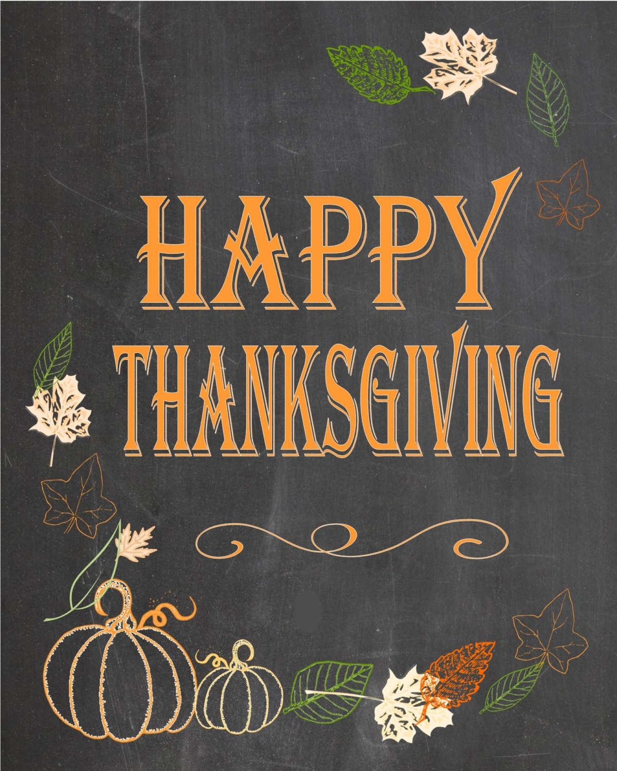 Happy Thanksgiving Chalkboard Poster, Sign - Yard Sign Instant regarding Thanksgiving Chalkboard Menu Template