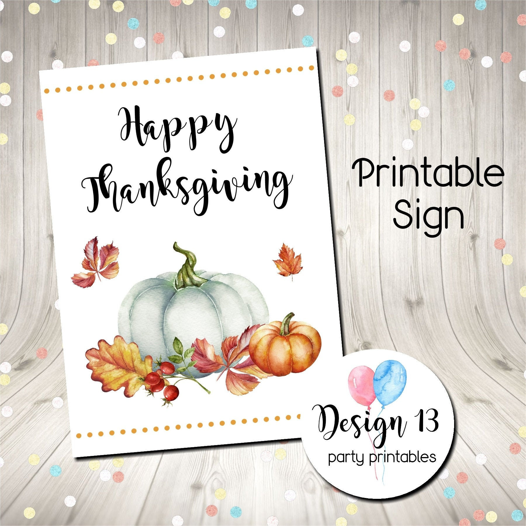 Happy Thanksgiving Sign Printable Digital Instant Download - Etsy pertaining to Printable Happy Thanksgiving Signs