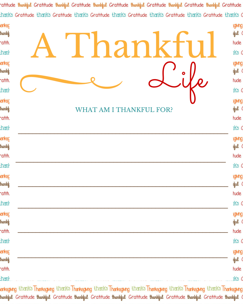 I Am Thankful For" Free Printable For Thanksgiving! - Momdot in I Am Thankful For Free Printable Template Free
