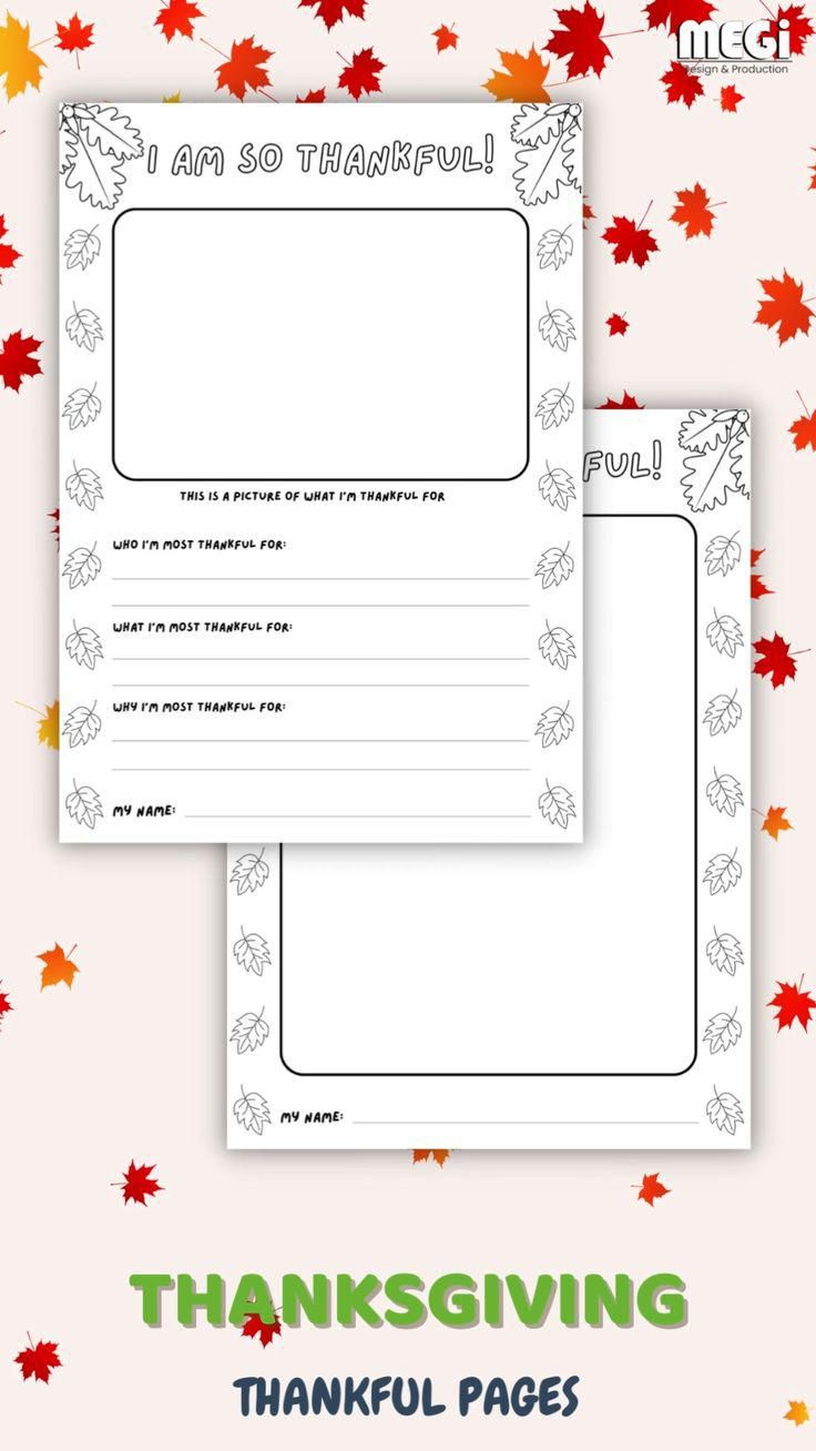 I Am Thankful For Pages-Thanksgiving Pages-I Am Grateful Activity pertaining to I Am Thankful Writing Paper Free Printable
