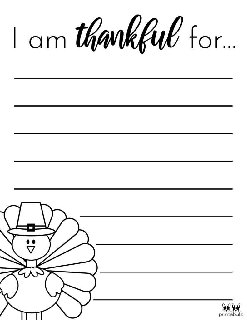 I Am Thankful For&amp;#039; Printables - 10 Unique Worksheets | Printabulls intended for What I Am Thankful For Thanksgiving Printable