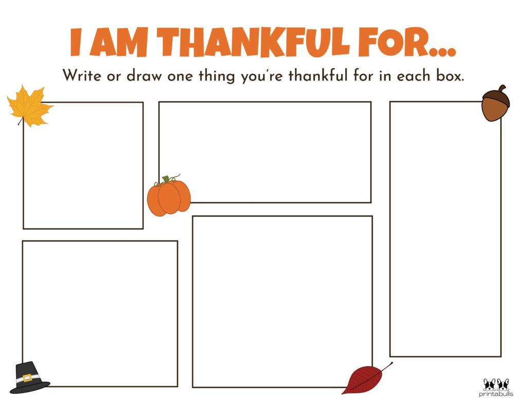 I Am Thankful For&amp;#039; Printables - 10 Unique Worksheets | Printabulls with regard to I Am Thankful Printable 2 Up