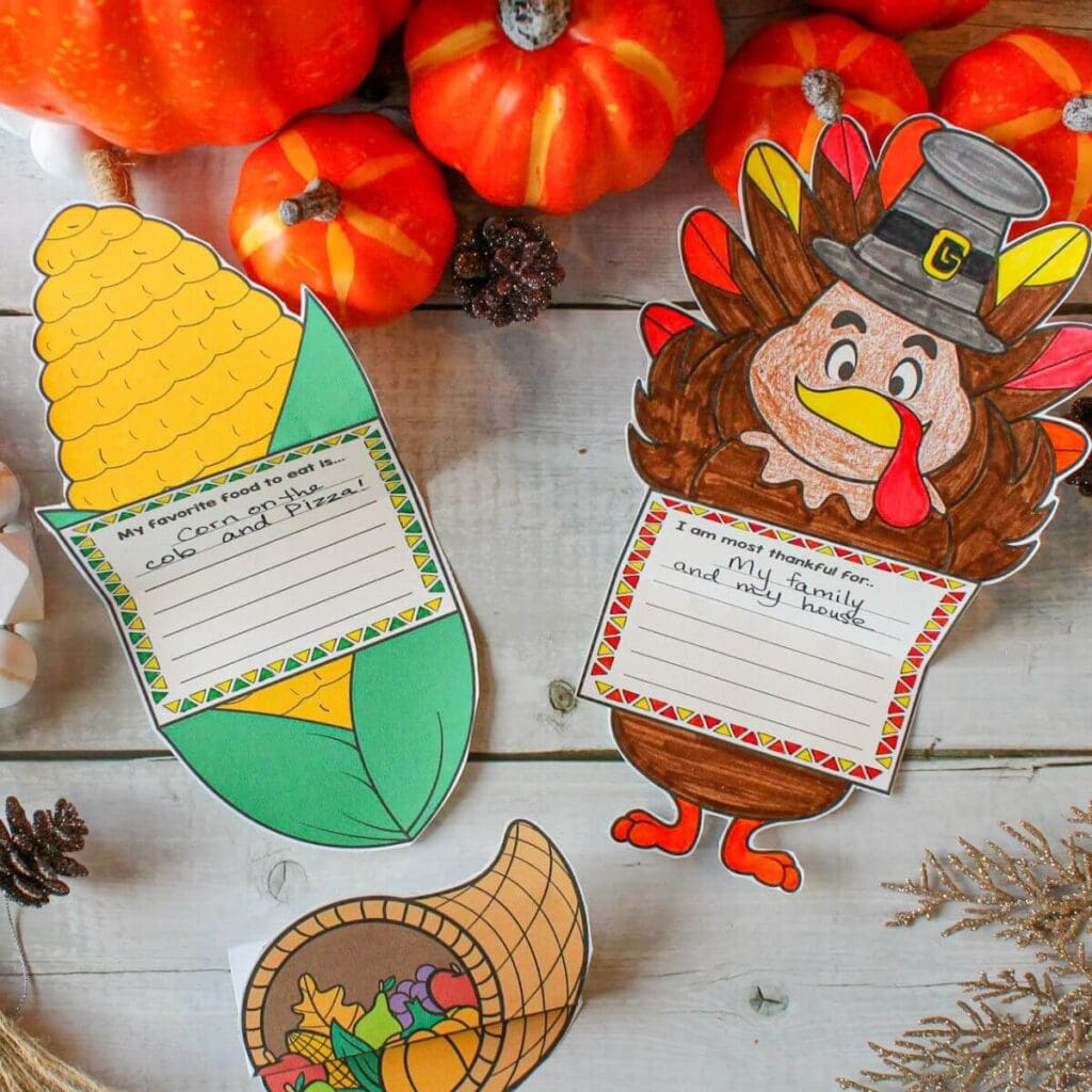 I Am Thankful For" Printables - Free Thanksgiving Writing Activities regarding Thanksgiving Writing Paper Printable I am Thankful