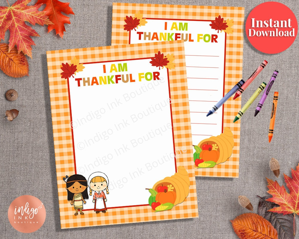 I Am Thankful For Thanksgiving Printables For Kids | Kids Activity regarding I Am Thankful For Picture Frame Printable
