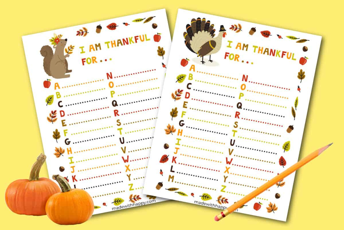 I Am Thankful For Worksheet For Kids - Made With Happy with I Am Thankful For Short Story Printable
