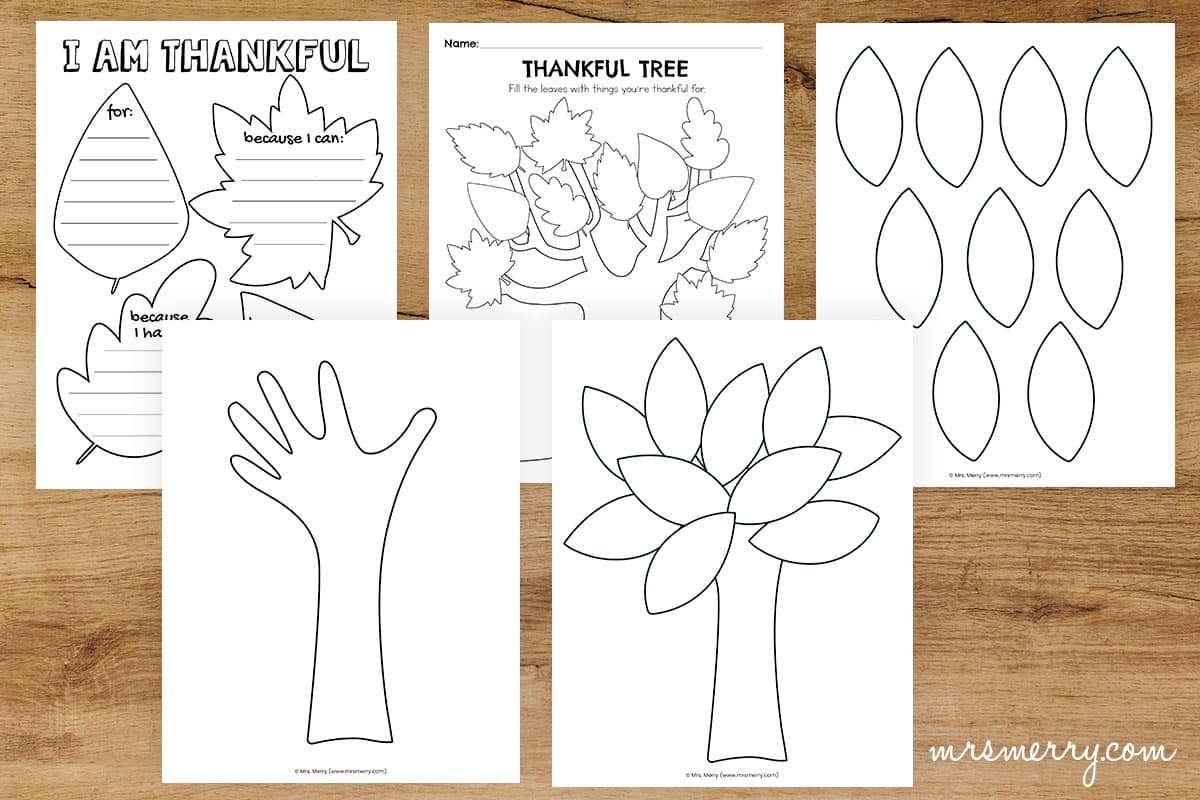 I Am Thankful Worksheet &amp;amp; Gratitude Tree Printables | Mrs. Merry intended for Printable I Am Thankful For Leaf Template