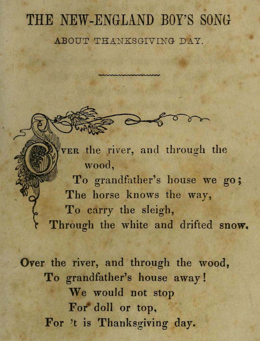 Lydia Maria Child, “The New-England Boy'S Song About Thanksgiving inside Thanksgiving Day Poem Over The River