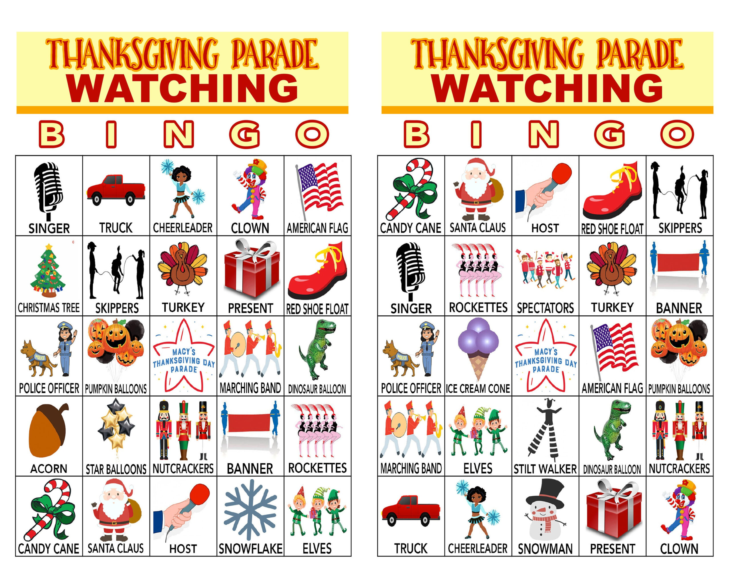 Macy&amp;#039;S Thanksgiving Parade Bingo, Bingo Games, Printable Games intended for Thanksgiving Day Parade Bingo Printable