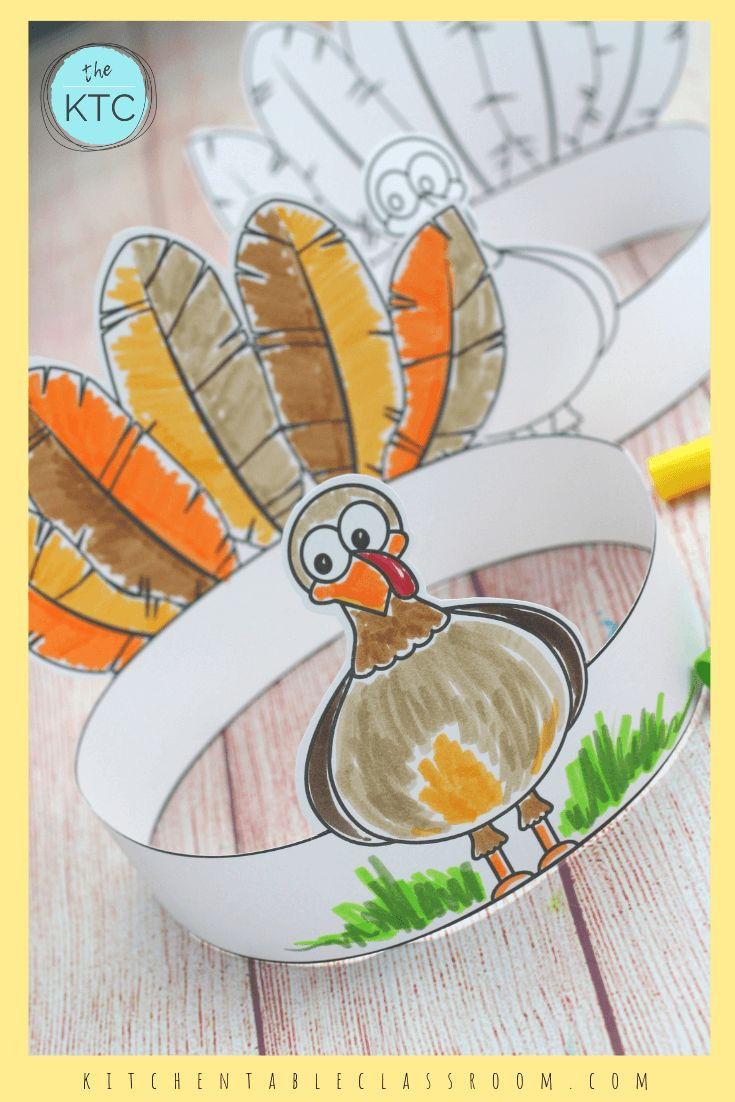 Make Your Own Turkey Headband-A Printable Thanksgiving Craft - The within Free Printable Turkey Headband Template