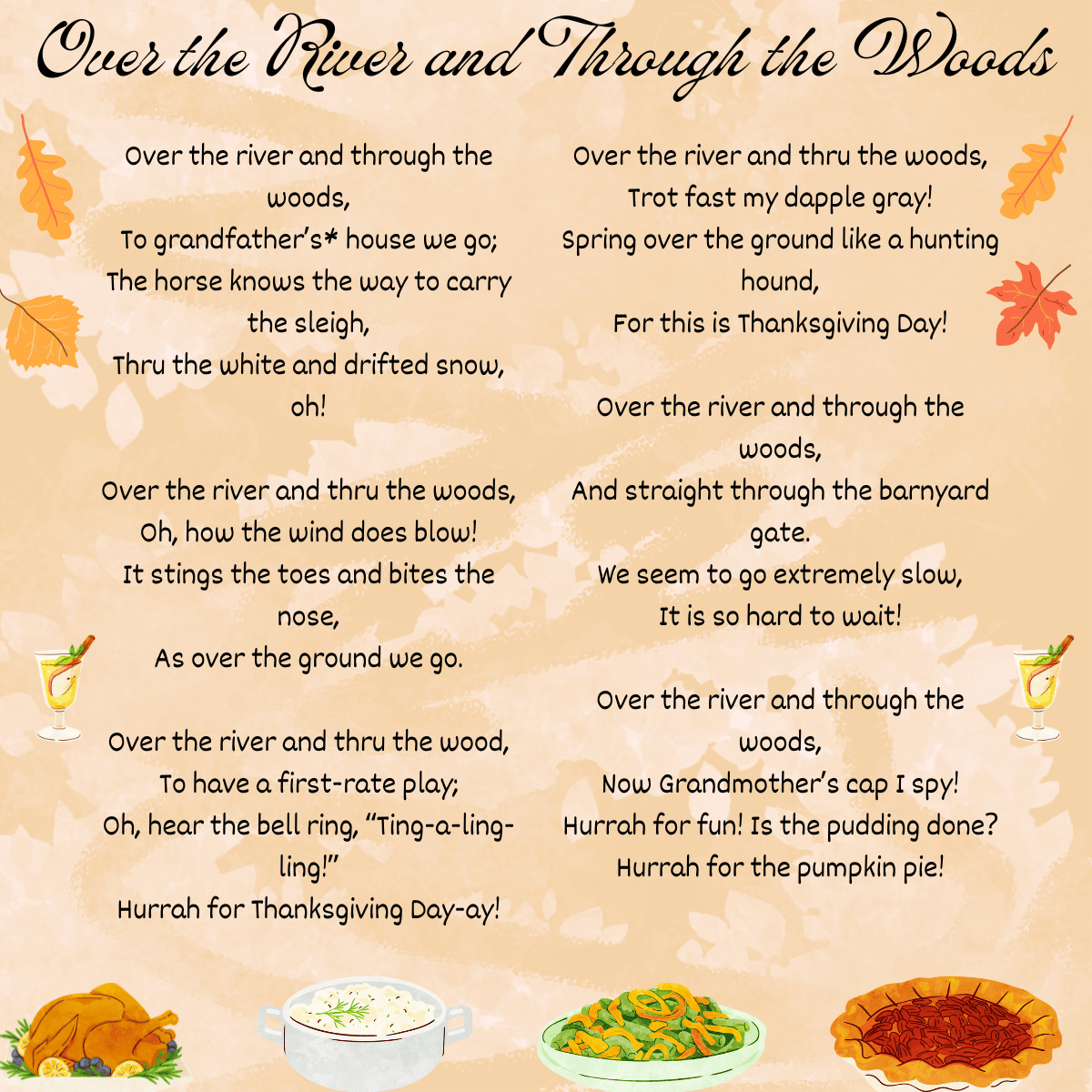 Over The River And Through The Woods Lyrics, Origins, And Video within Thanksgiving Day Poem Over The River