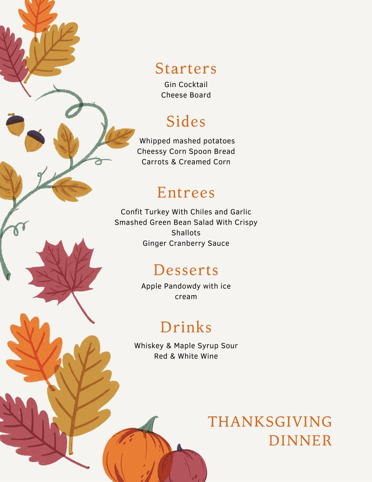 Page 2 - Free Printable, Customizable Lunch Menu Templates | Canva with Thanksgiving Luncheon Menu Template