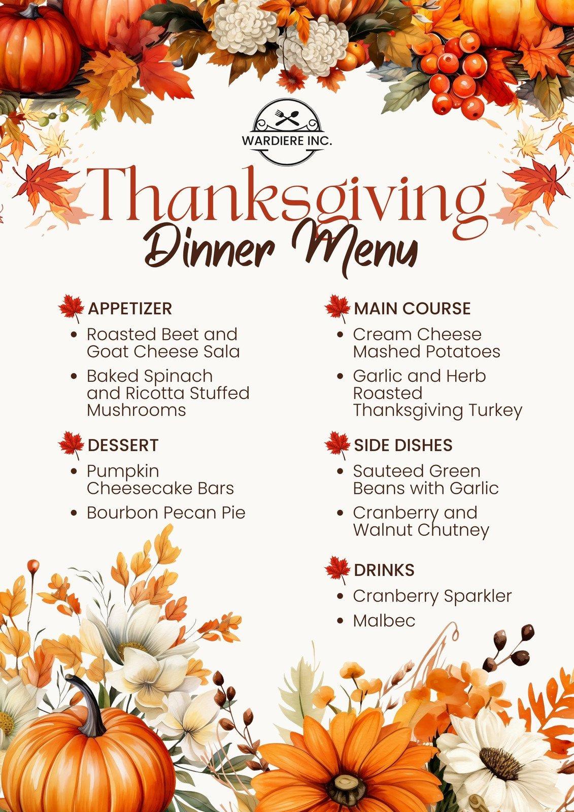 Page 2 - Free Printable, Customizable Thanksgiving Menu Templates with regard to Thanksgiving Menu Design Free Template