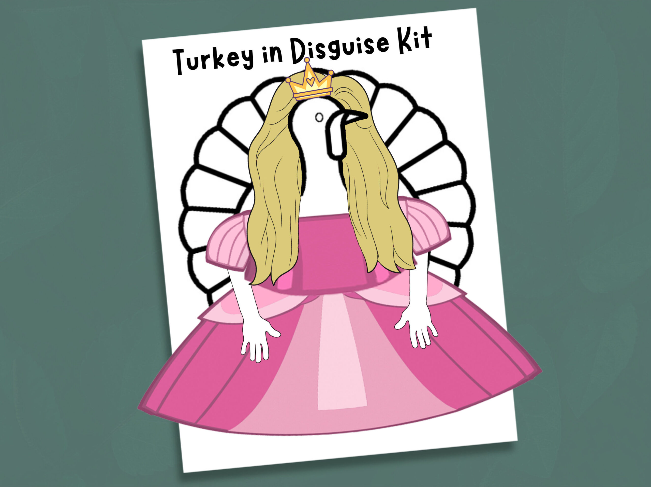 Princess Turkey In Disguise Kit: Kids Craft (Digital Download throughout Turkey In Disguise Princess Peach