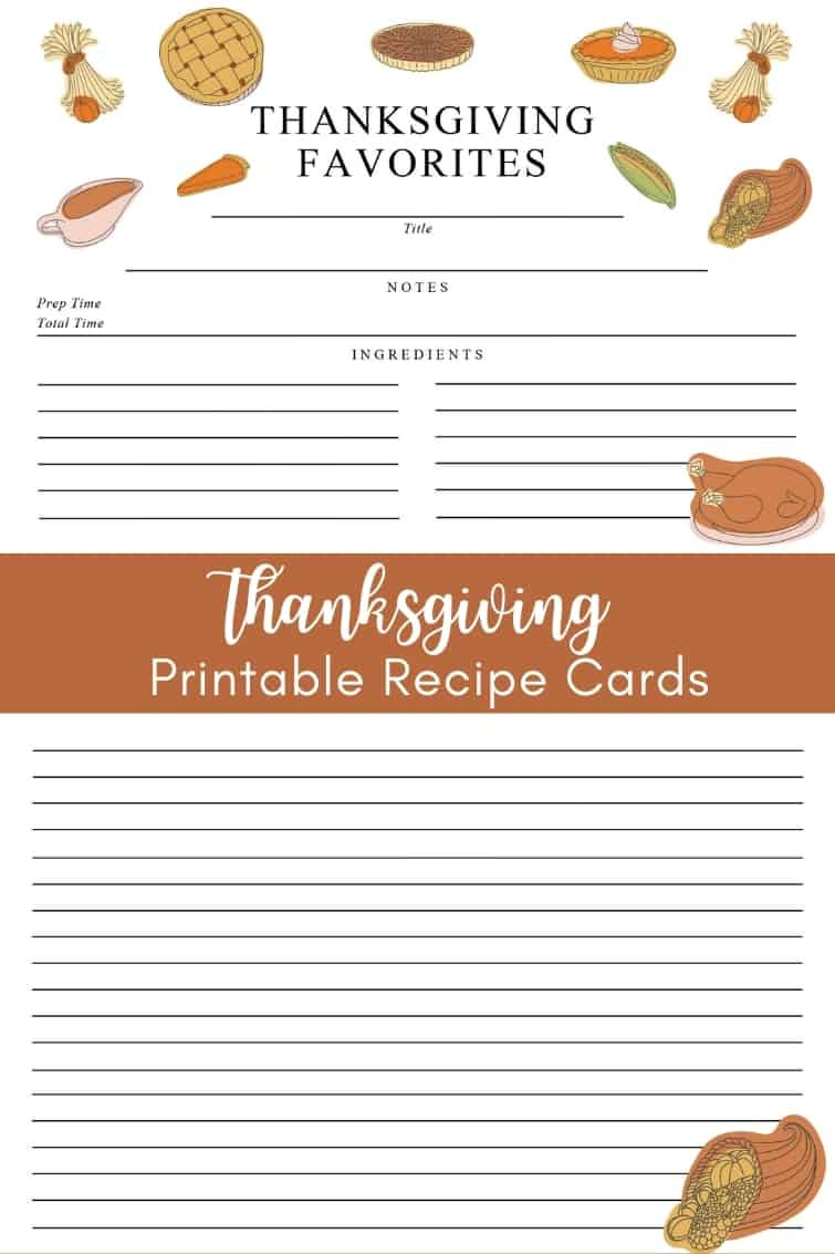 Printable Recipe Cards For Thanksgiving : Atta Girl Says regarding Printable Thanksgiving Recipe Cards