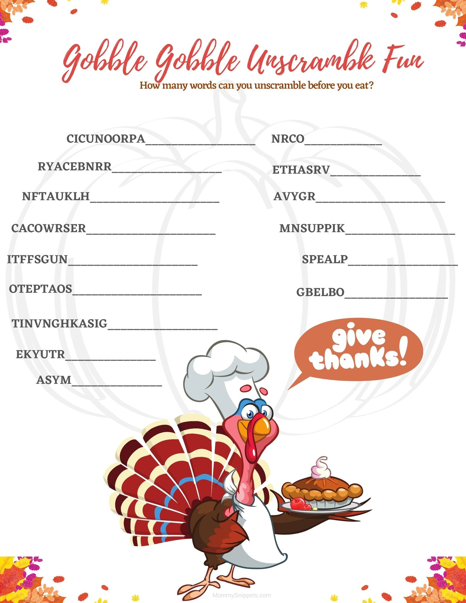 Printable Thanksgiving Activities - Printable Party Favors intended for Thanksgiving Free Printable Activities