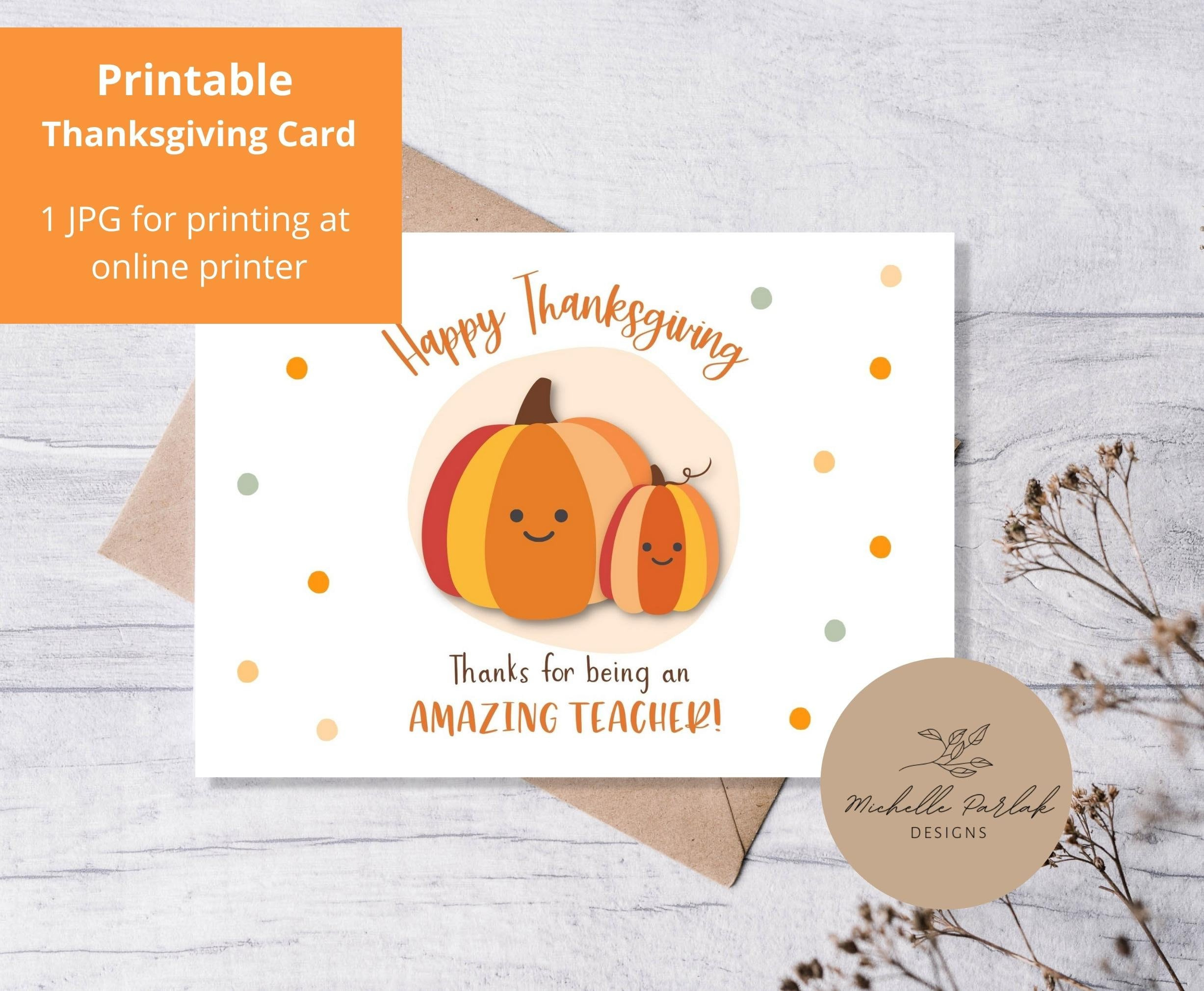 Printable Thanksgiving Card For Teacher Appreciation Fall Theme pertaining to Thanksgiving Cards For Teachers Printable