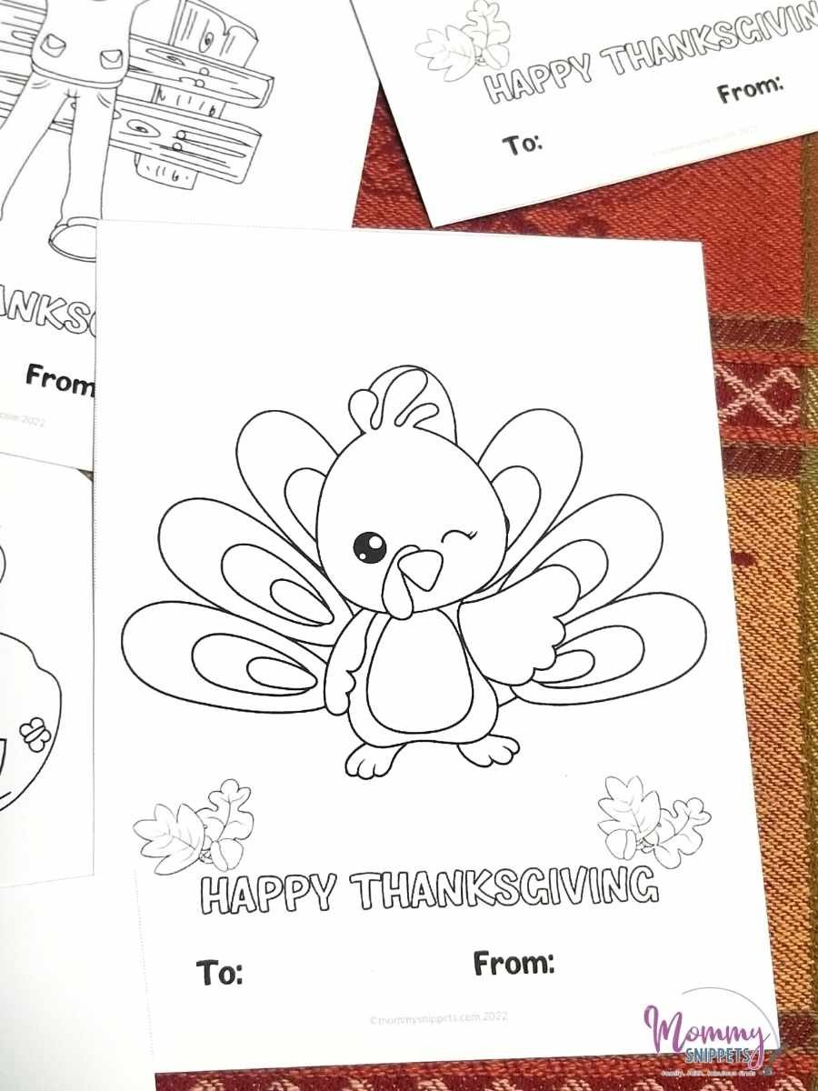 Printable Thanksgiving Cards To Color- Sweet Friendsgiving Cards in Thanksgiving Card Printable Coloring