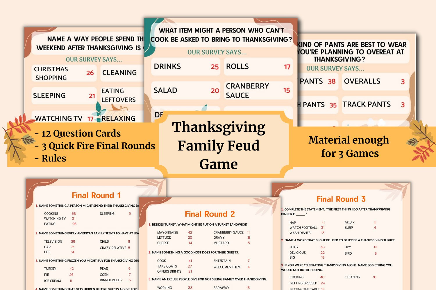 Printable Thanksgiving Family Feud Game regarding Printable Free Thanksgiving Family Feud Questions And Answers