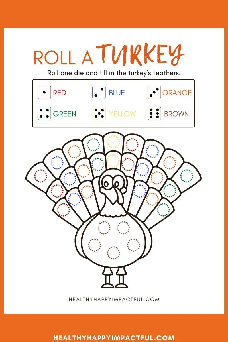 Roll A Turkey Dice Game Free Printable (Gobble Up The Fun!) pertaining to Roll a Turkey Free Printable