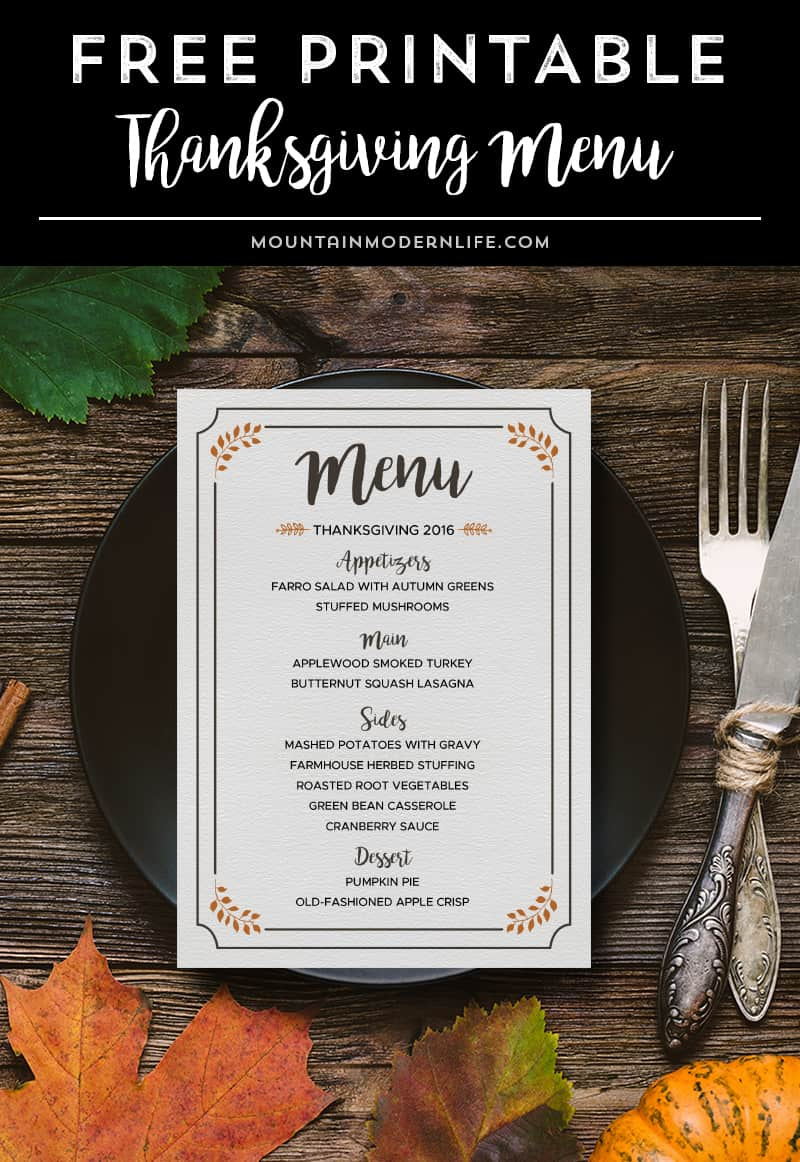 Rustic-Free-Printable-Thanksgiving-Menu-Template with regard to Free Thanksgiving Menu Template Free