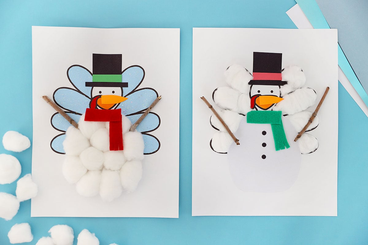 Snowman Turkey Disguise (Free Template) - The Best Ideas For Kids with Turkey in Disguise With Cotton Balls