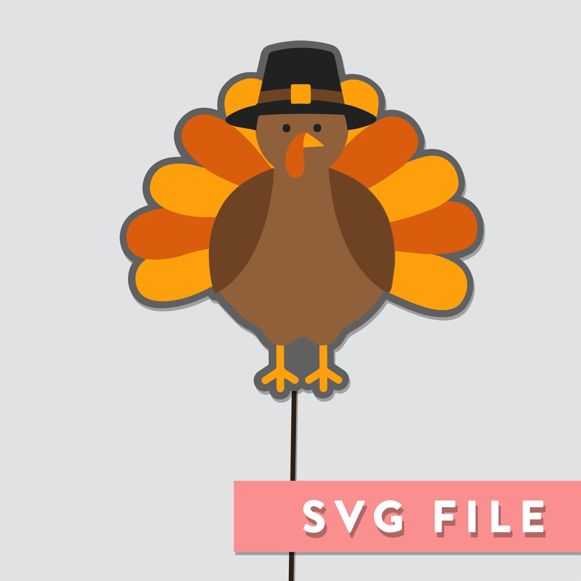 Svg Datei: Thanksgiving Turkey Cake Topper, Photo Booth Prop intended for Thanksgiving Cake Topper Printable