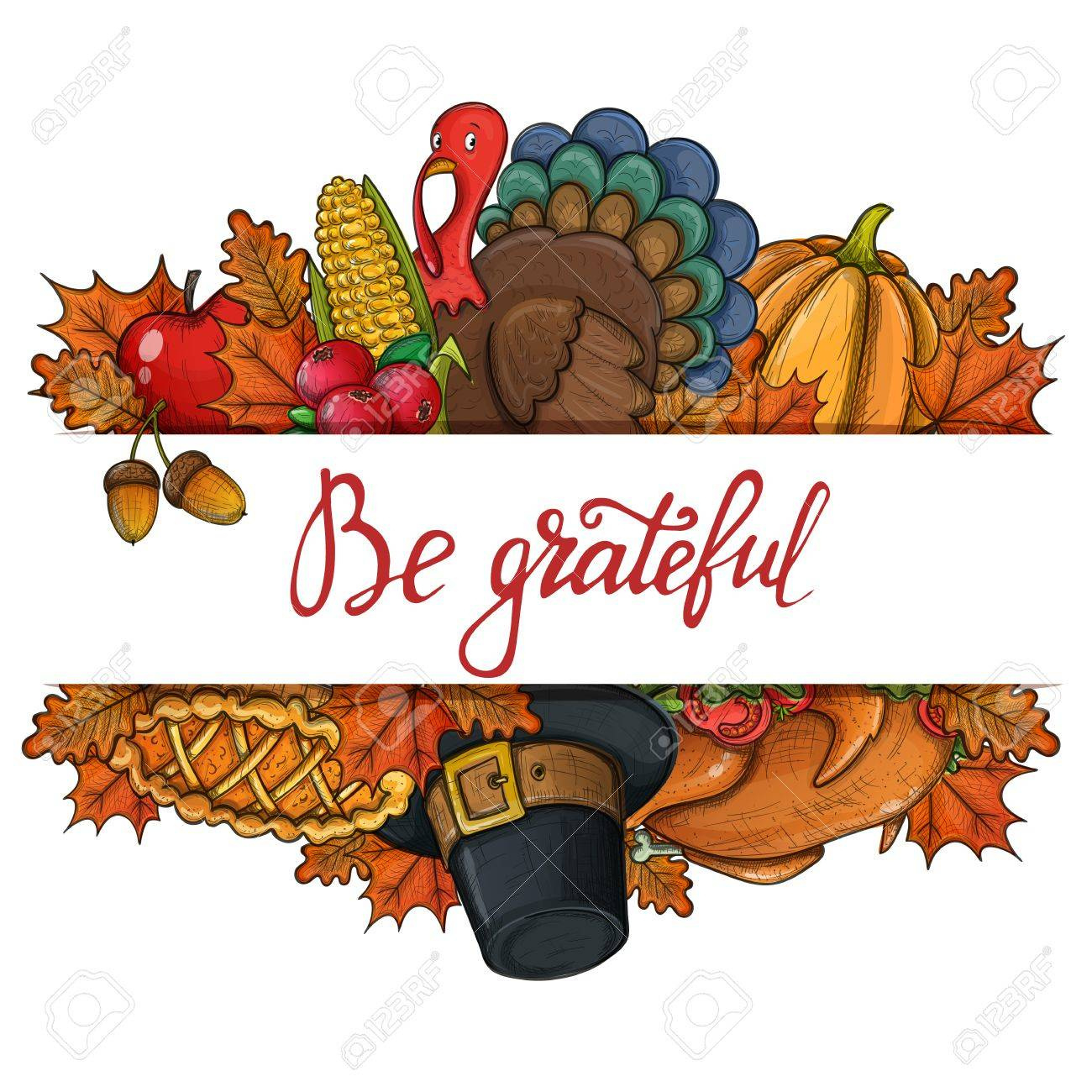 Template With Colorful Thanksgiving Icons. Thanksgiving Day intended for Thanksgiving Icons Free Printable