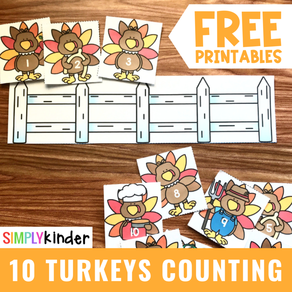 Ten Turkeys Counting Activity - Simply Kinder with regard to Thanksgiving Counting Book Printable
