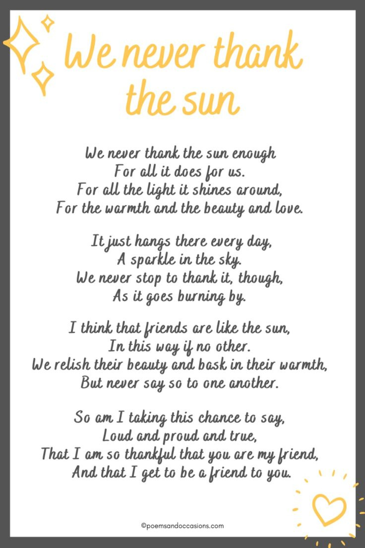 Thank You For Being A Friend Poems for Thanksgiving Poem For Best Friend